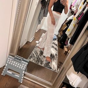 Crochet Swim Cover Up White Pants